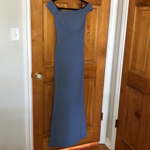 off the shoulder crepe gown dessy collection